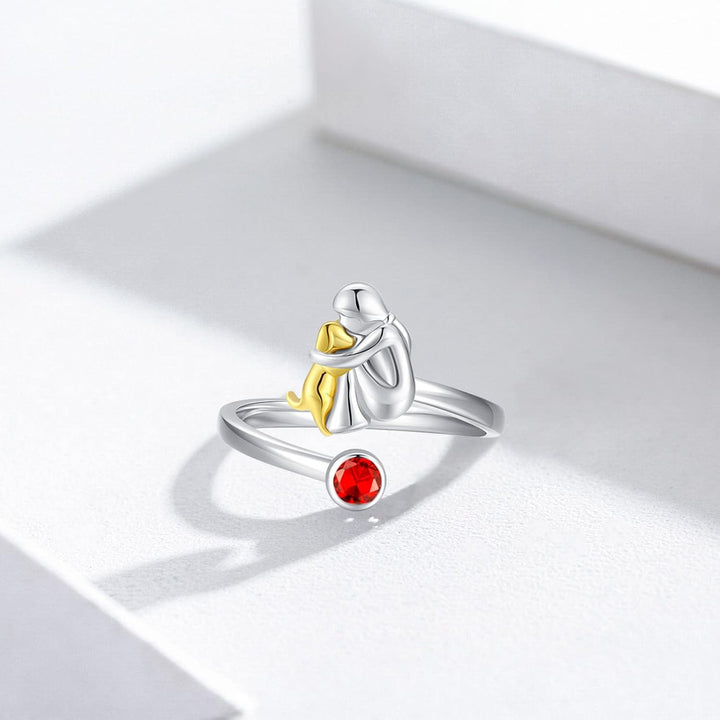 Emily & Isabella Brooks | Sterling Silver Adjustable Dog and Girl Ring