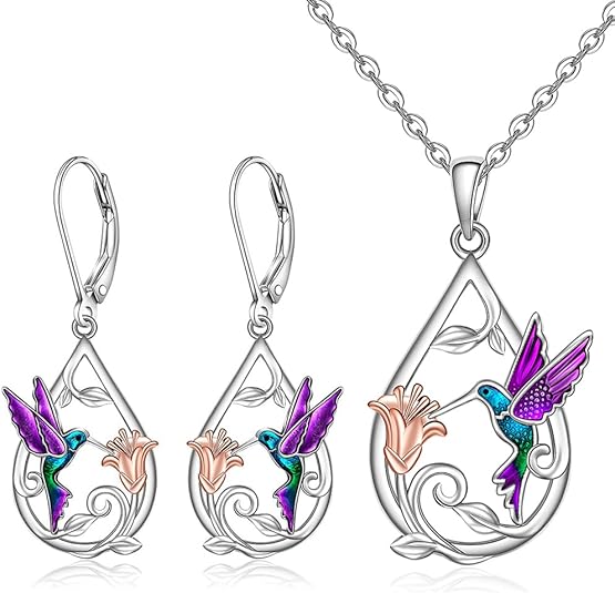 Emily & Isabella Brooks | Hummingbird Necklace with Earrings
