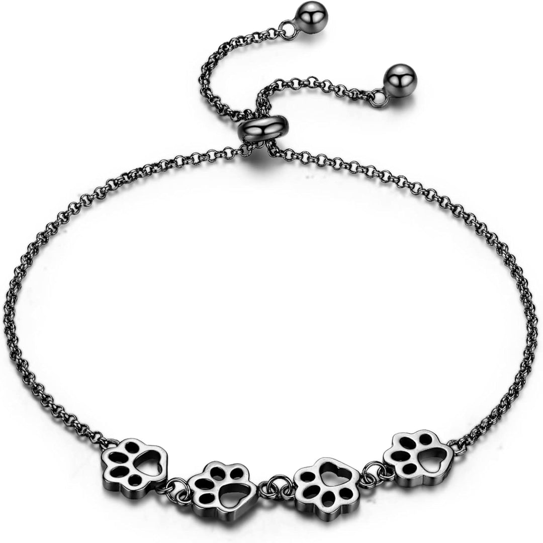 Emily & Isabella Brooks | Sterling Silver Paw Print Bracelet - Adjustable Fit