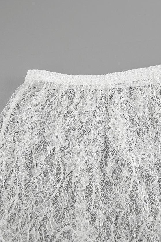 Emily & Isabella Brooks | Jacquard Lace High Waist Maxi Skirt