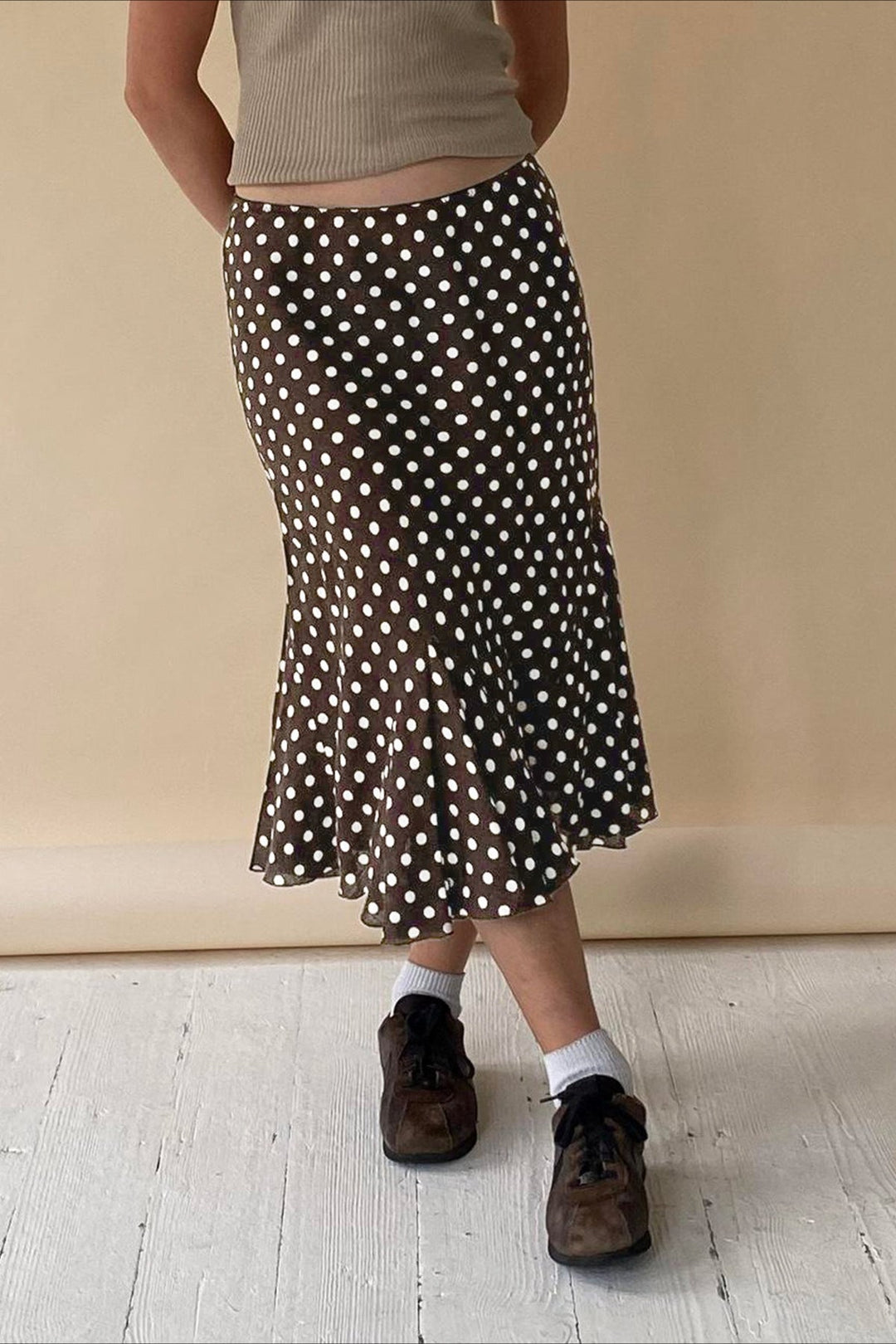 Emily & Isabella Brooks | Polka Dot Low Waist Skirt