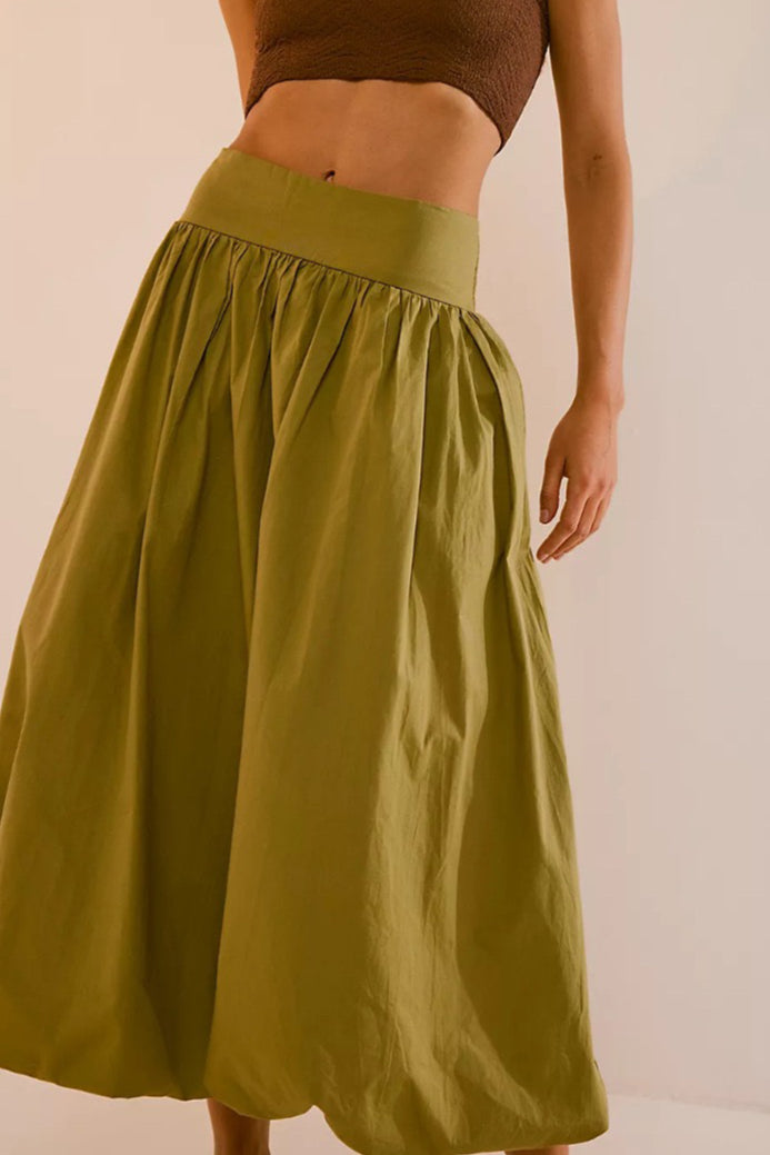 Emily & Isabella Brooks | Pocket Smocked Elastic Waist Lantern Skirt