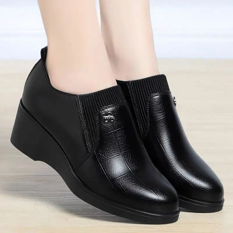 Emily & Isabella Brooks | Leather Wedge Shoes