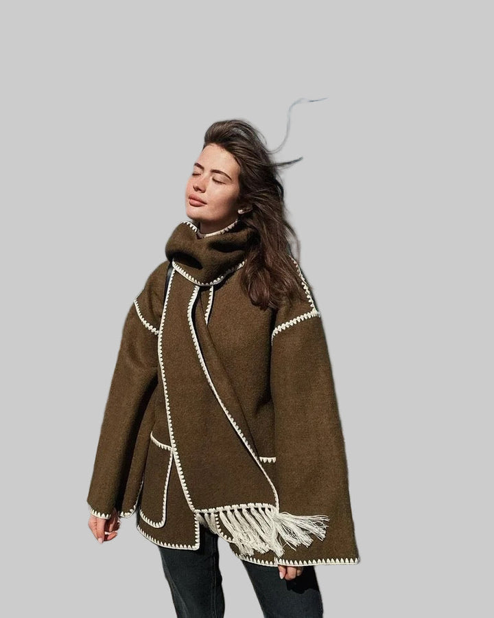 Emily & Isabella Brooks | Large Wool Jacket with Scarf