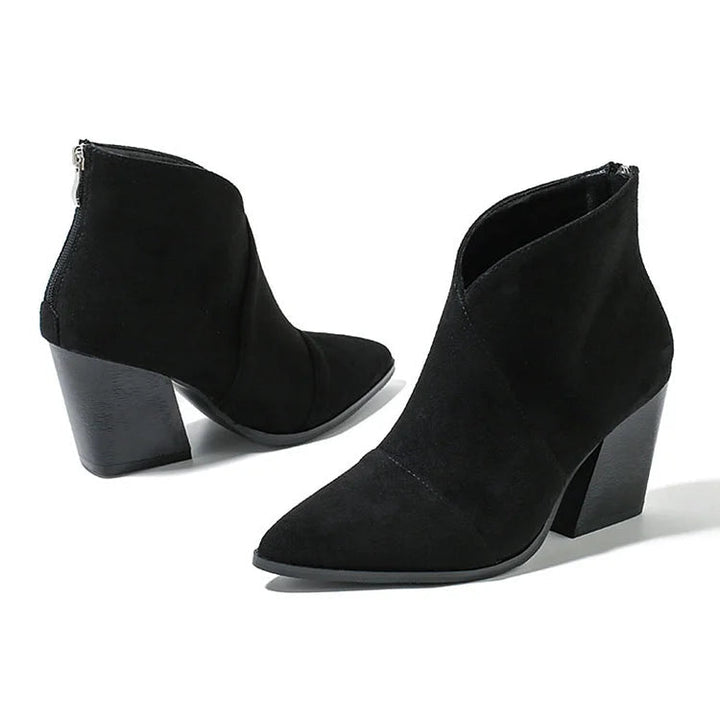 Emily & Isabella Brooks | Pointed Ankle Boot in Black