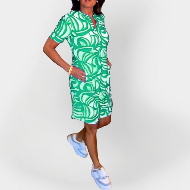 Emily & Isabella Brooks | Midi Dress, Pattern, Short Sleeves