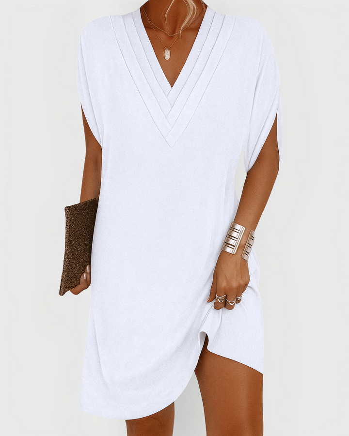 Emily & Isabella Brooks | V-Neck Casual Mini Dress