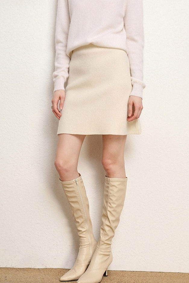 Emily & Isabella Brooks | Wool A-Line Mini Skirt