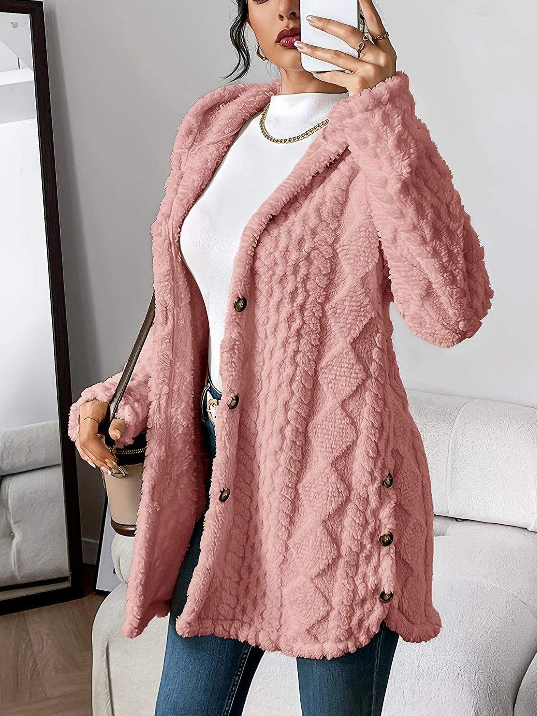 Emily & Isabella Brooks | Plush Hooded Cardigan
