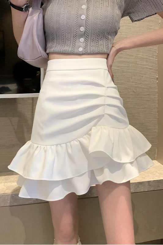 Emily & Isabella Brooks | High Waist Pink Asymmetrical Skirt