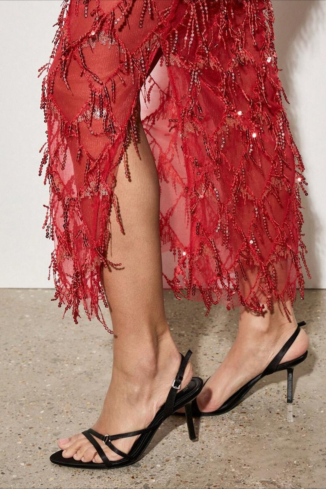 Emily & Isabella Brooks | Sequin Fringe Midi Skirt