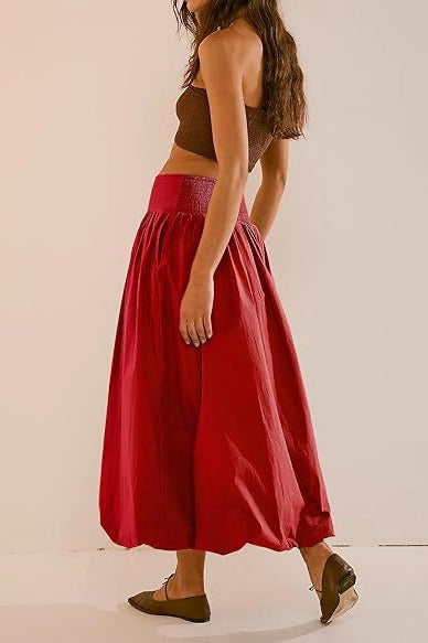 Emily & Isabella Brooks | Pocket Smocked Elastic Waist Lantern Skirt