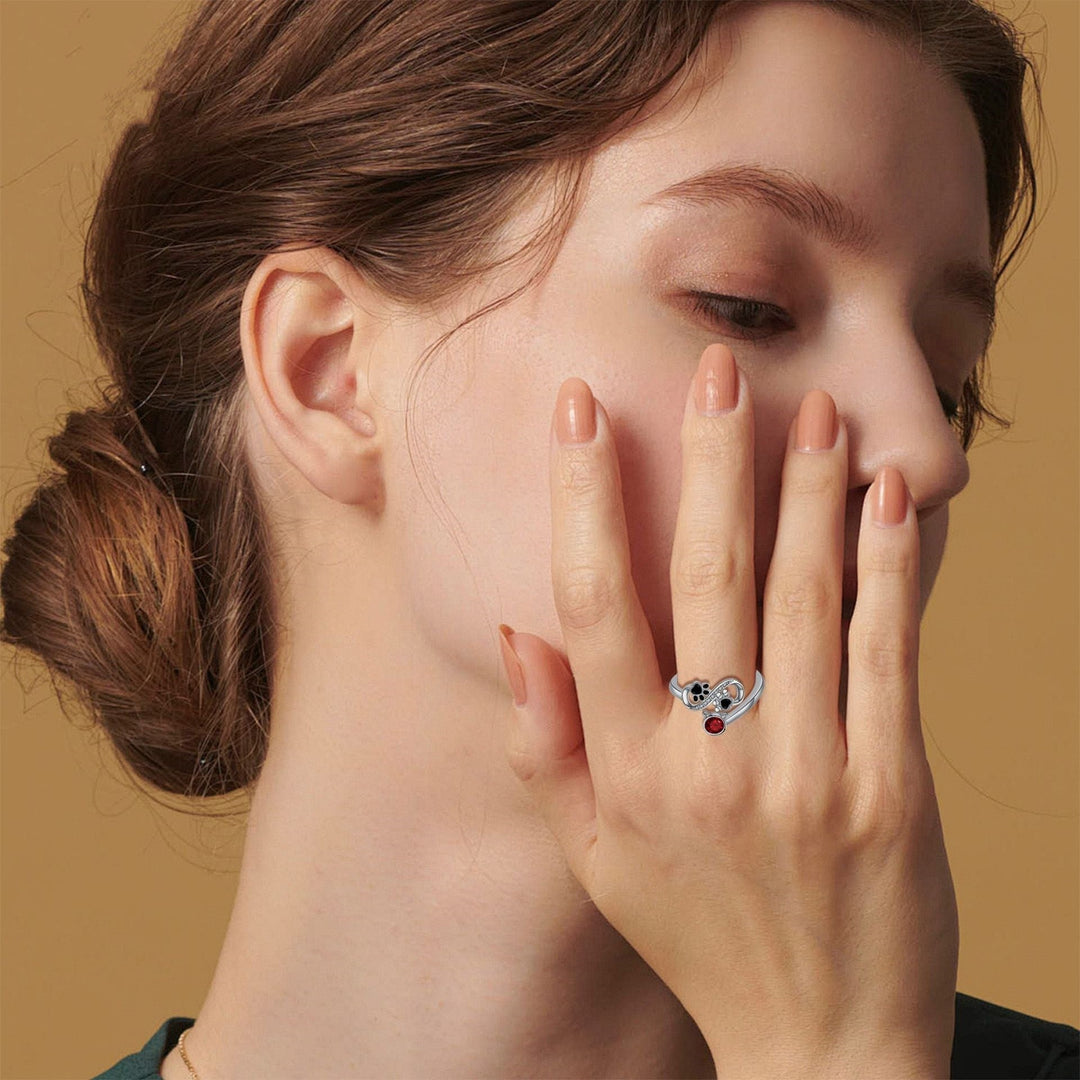 Emily & Isabella Brooks | Adjustable Ring with Red Gemstone
