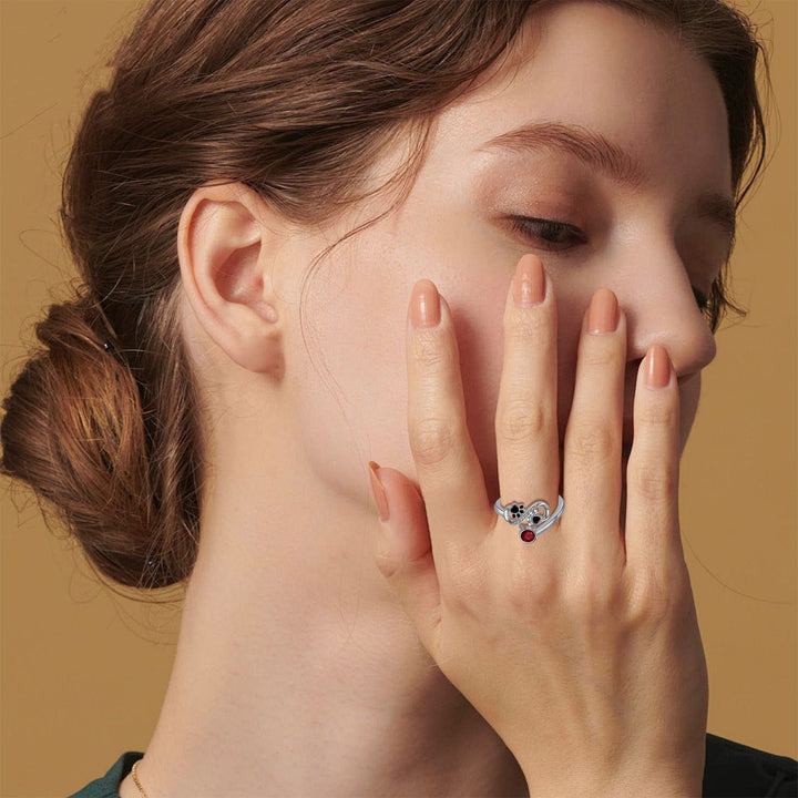 Emily & Isabella Brooks | Adjustable Ring with Red Gemstone