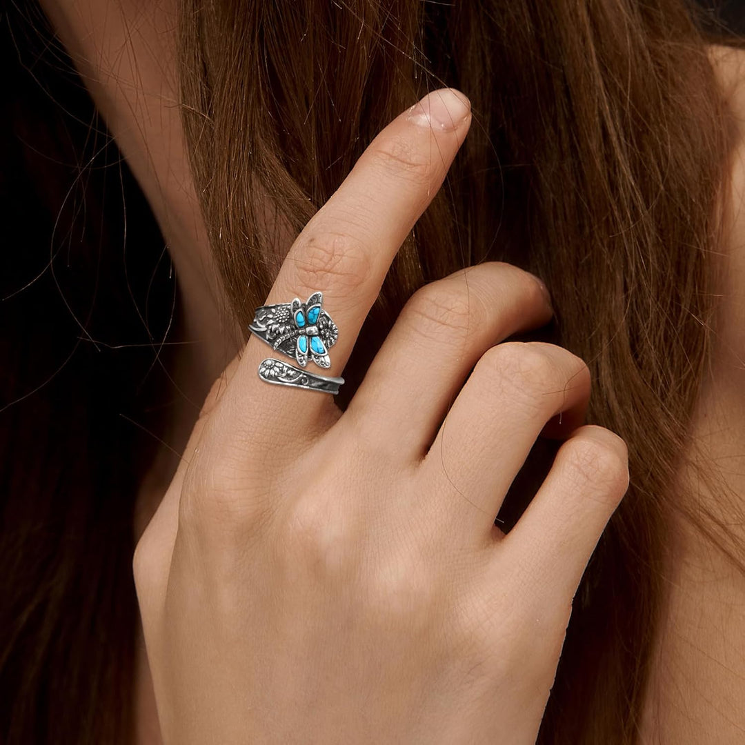 Emily & Isabella Brooks | Sterling Silver Turquoise Spoon Ring