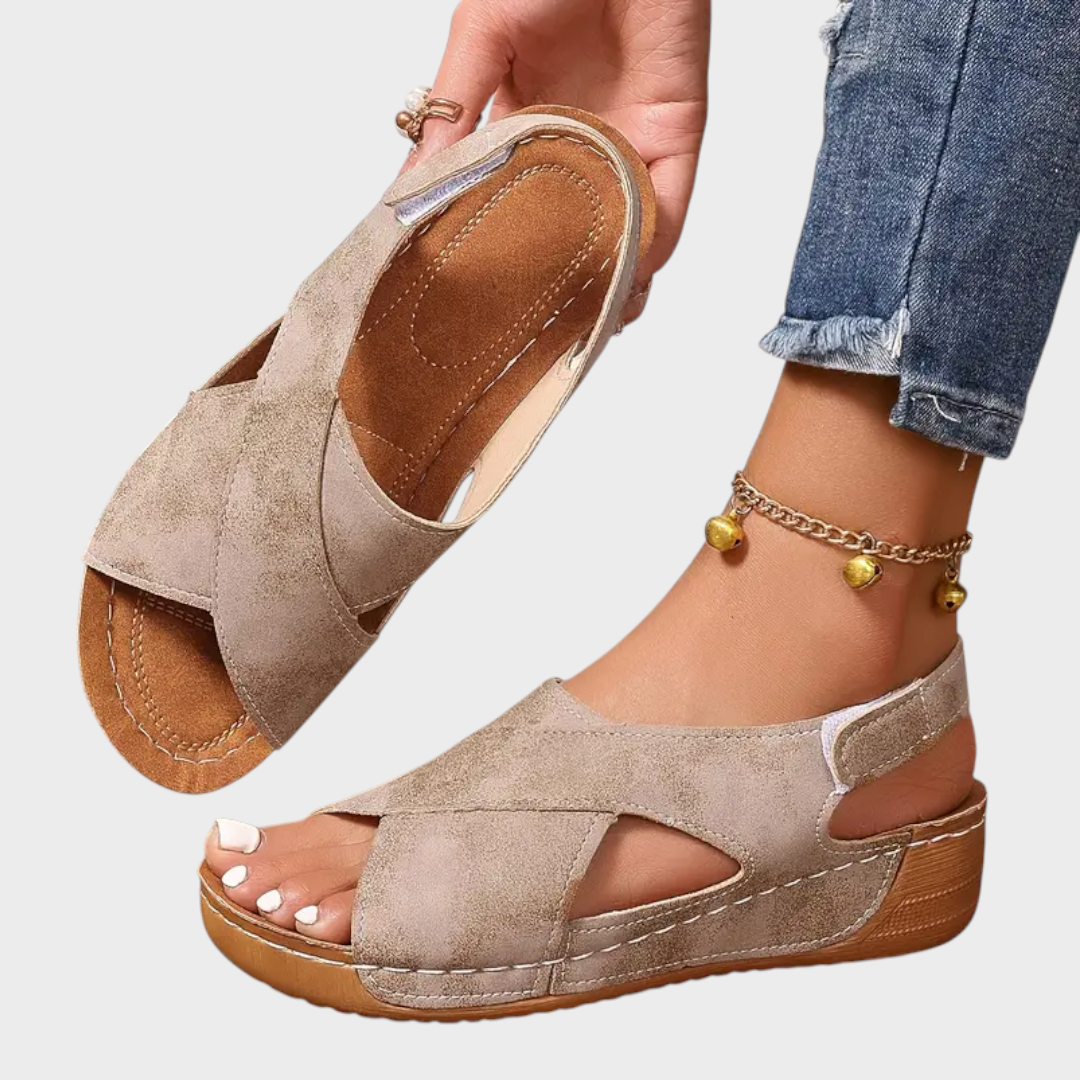 Emily & Isabella Brooks | Women's Solid Color Summer Wedge Sandals