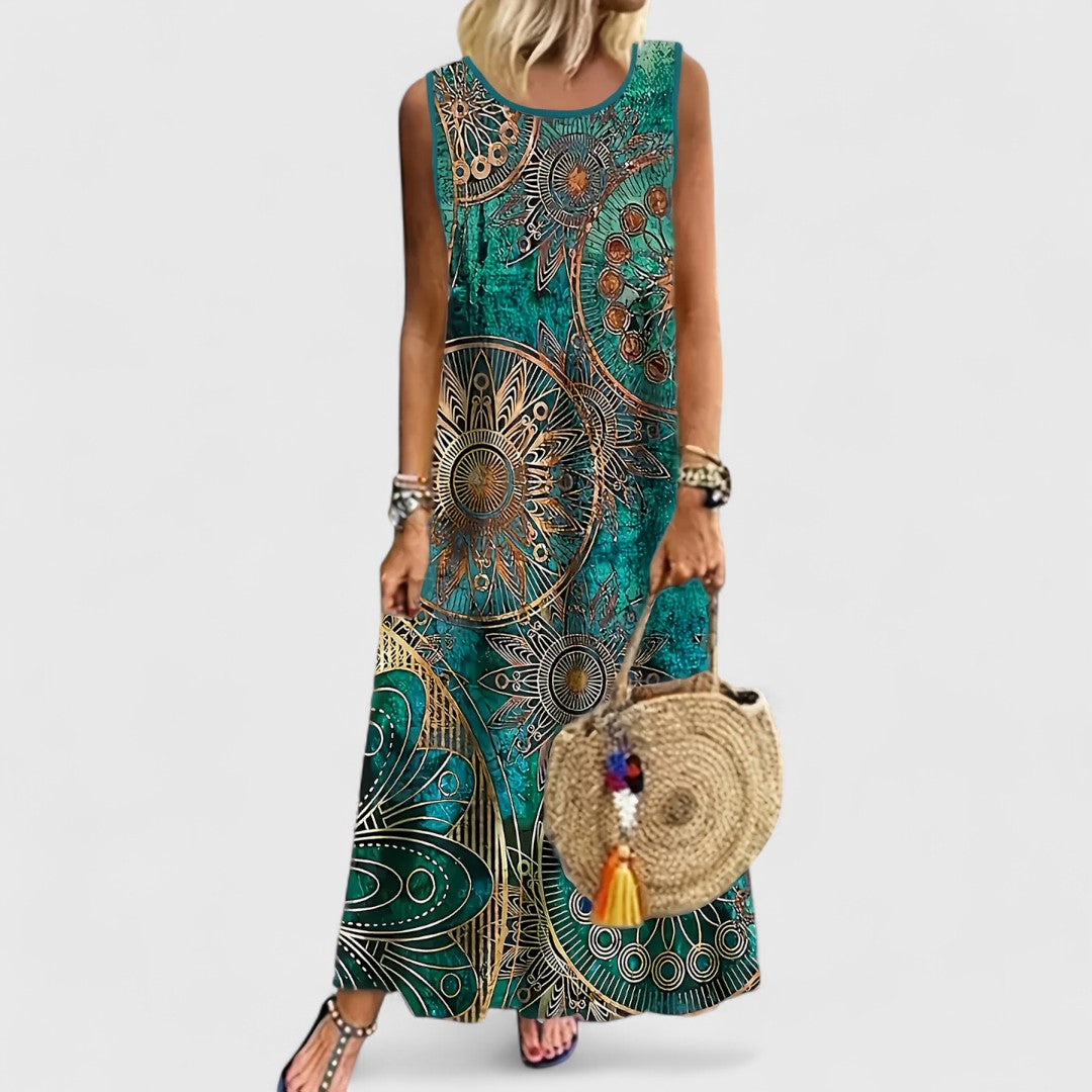 Emily & Isabella Brooks | Sleeveless Print Maxi Dress