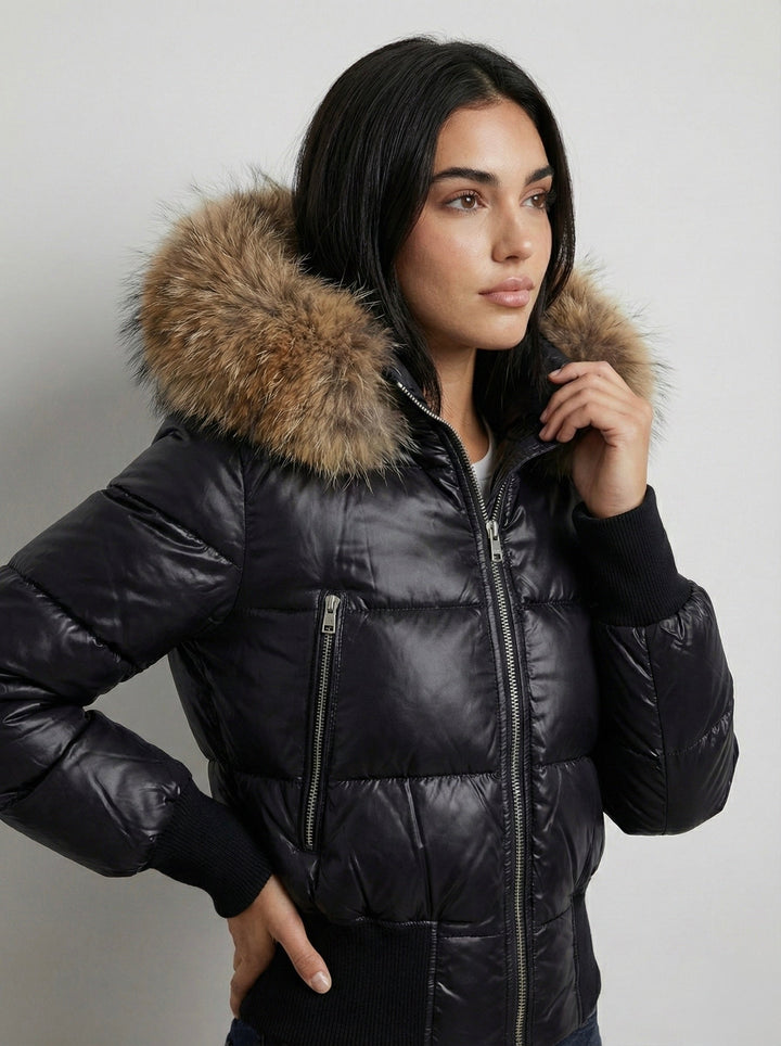 Emily & Isabella Brooks | Faux Fur Hooded Puffer Jacket