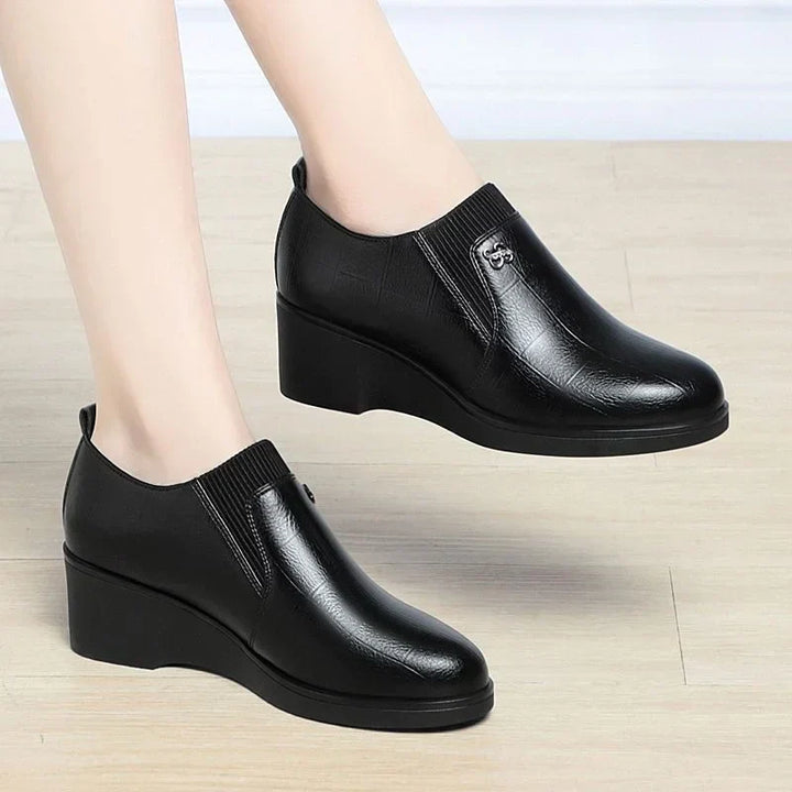 Emily & Isabella Brooks | Leather Wedge Shoes