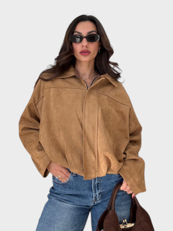 Emily & Isabella Brooks | Suede bomber jacket