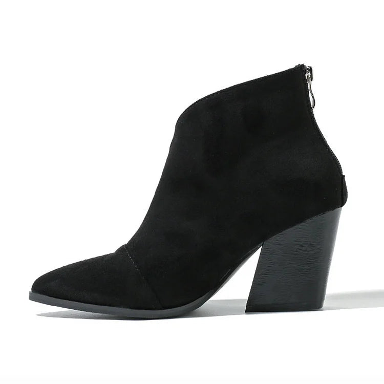 Emily & Isabella Brooks | Pointed Ankle Boot in Black