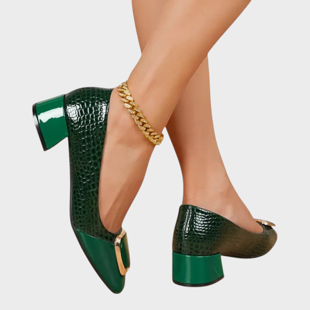 Emily & Isabella Brooks | Croco Block Heels