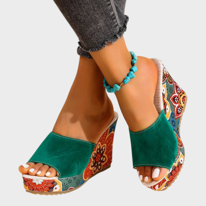 Emily & Isabella Brooks | Velvet Wedge Sandal