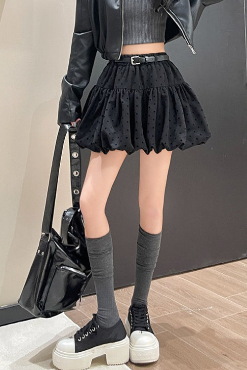 Emily & Isabella Brooks | Black Belted Tulle Mini Skirt