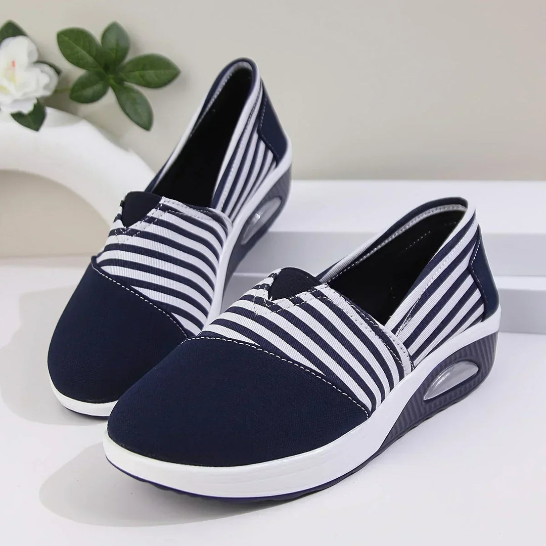 Emily & Isabella Brooks | Comfortable Striped Slip-On Sneakers