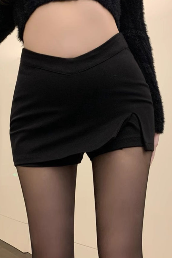 Emily & Isabella Brooks | High Waist Plus Size A-Line Mini Skirt