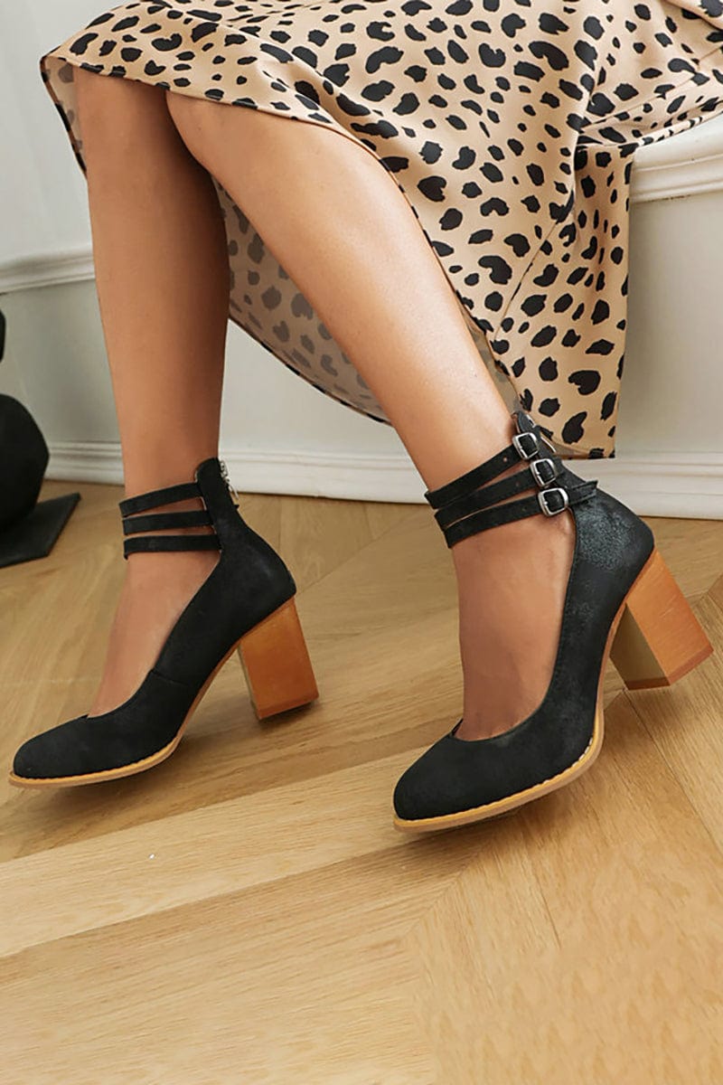 Emily & Isabella Brooks | Triple Buckle Heels