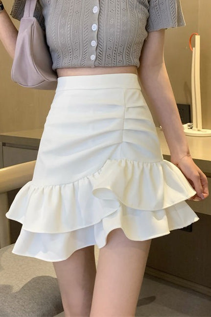 Emily & Isabella Brooks | High Waist Pink Asymmetrical Skirt