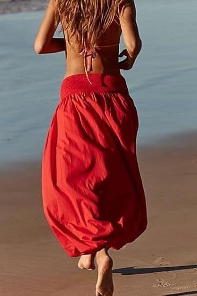 Emily & Isabella Brooks | Pocket Smocked Elastic Waist Lantern Skirt
