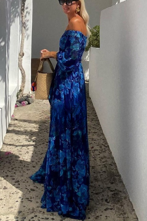 Emily & Isabella Brooks | Floral Off Shoulder Back Smocked Maxi Dress