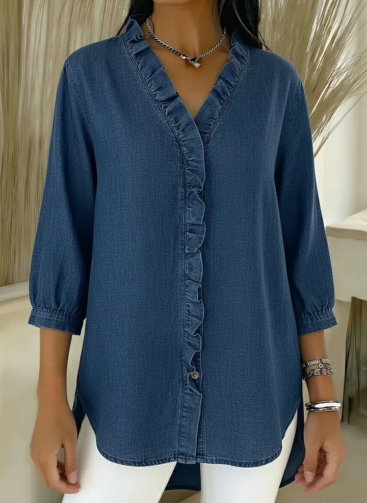 Emily & Isabella Brooks | Casual Denim Shirt, V Neck