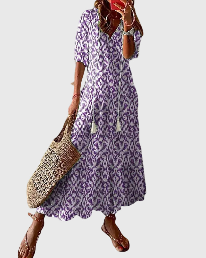 Emily & Isabella Brooks | Boho Vintage Summer Maxi Dress