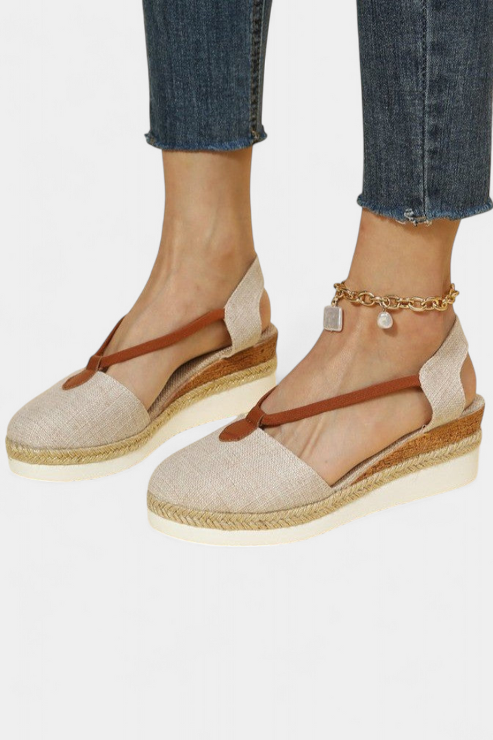 Emily & Isabella Brooks | Jute Effect Sandals with Natural Detail