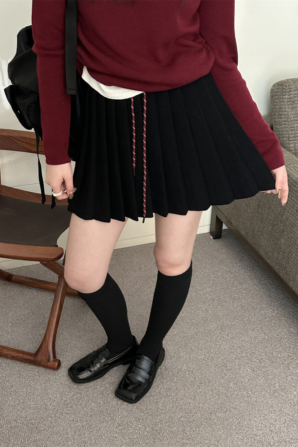 Emily & Isabella Brooks | Pleated Knit Mini Skirt