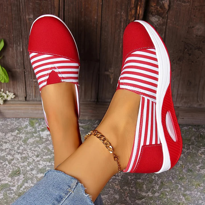 Emily & Isabella Brooks | Comfortable Striped Slip-On Sneakers