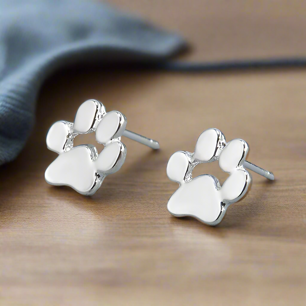 Emily & Isabella Brooks | Hypoallergenic Paw Earrings in Stainless Steel