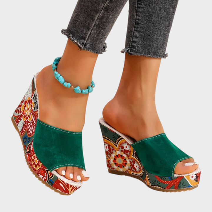 Emily & Isabella Brooks | Velvet Wedge Sandal