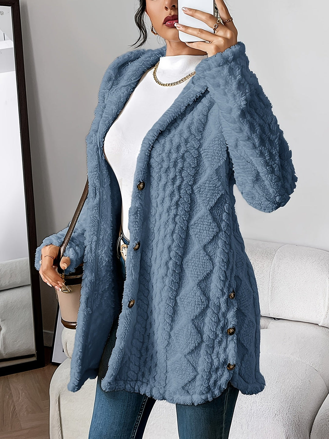 Emily & Isabella Brooks | Plush Hooded Cardigan