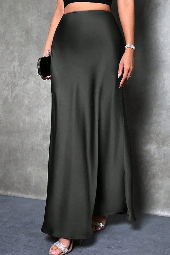 Emily & Isabella Brooks | High Waist Satin Maxi Skirt