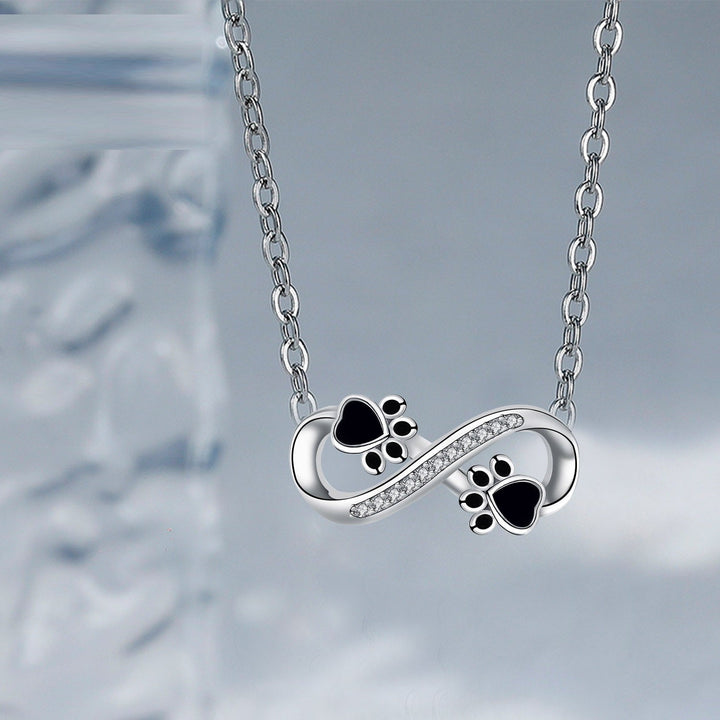 Emily & Isabella Brooks | Paw Print Necklace with Zirconia