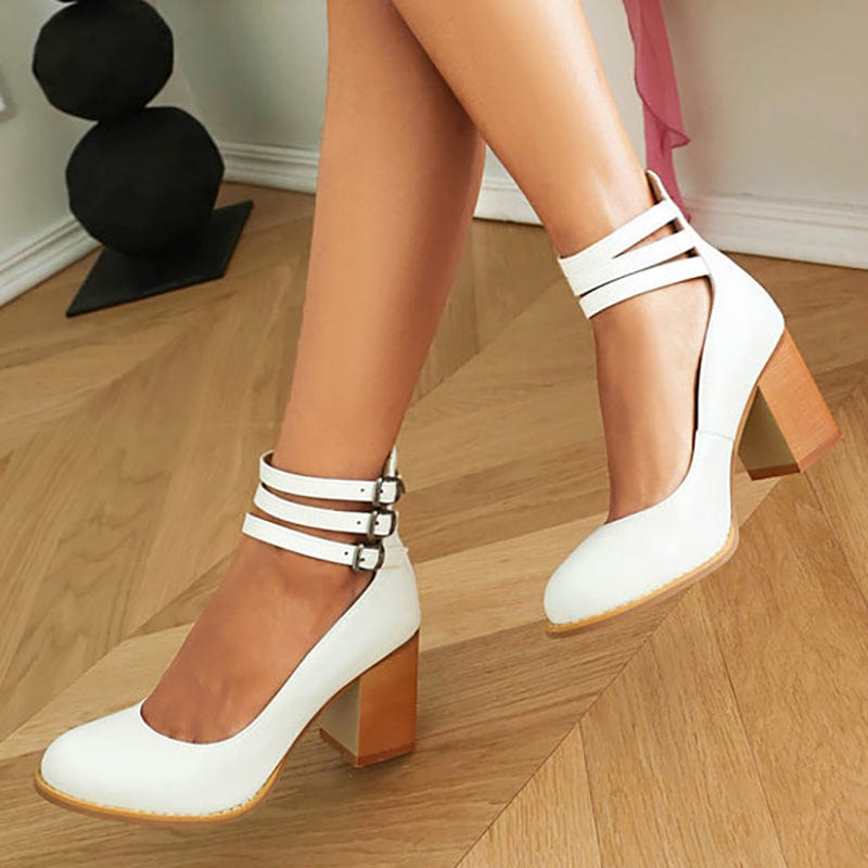 Emily & Isabella Brooks | Triple Buckle Heels