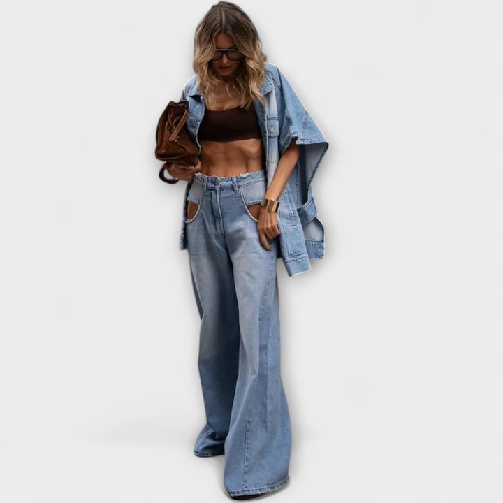 Emily & Isabella Brooks | Loose-Fitting Sleeveless Denim Set