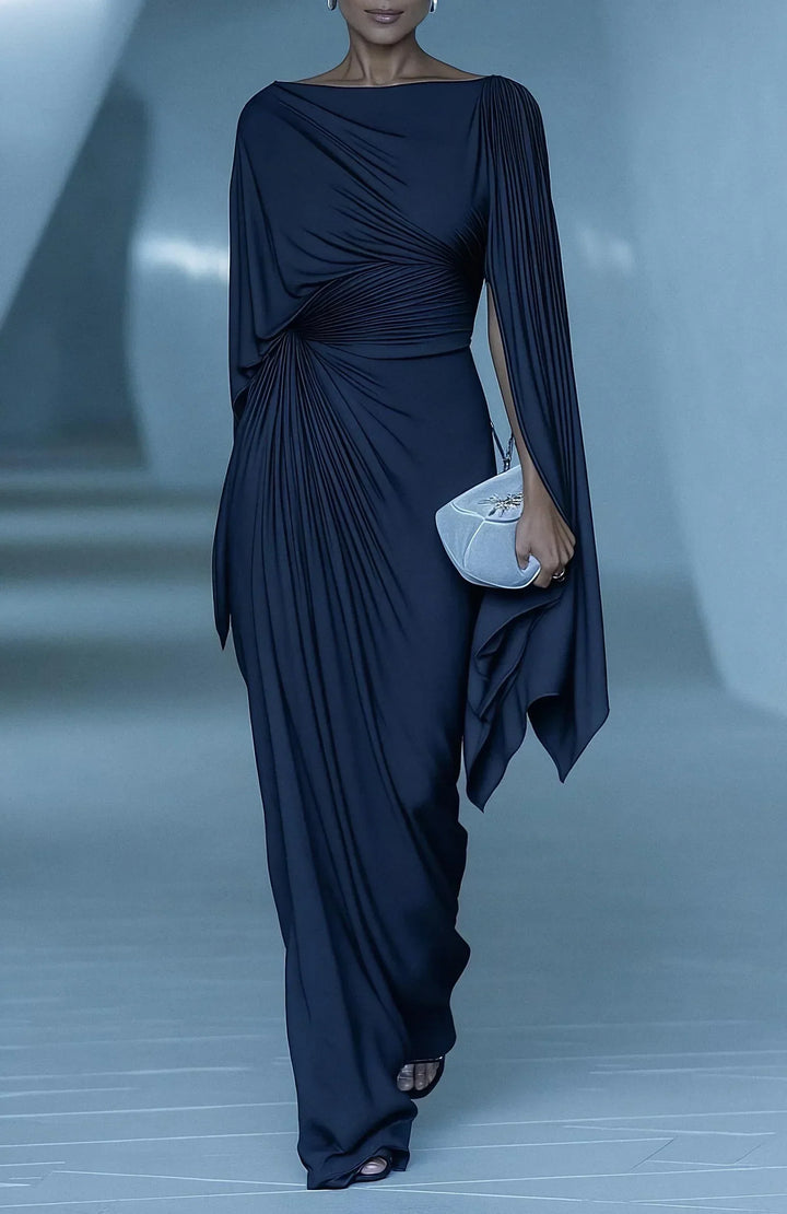 Emily & Isabella Brooks | Pleated Drape Maxi Dress