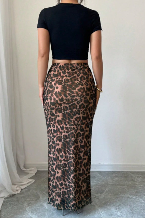 Emily & Isabella Brooks | Mesh High Waist Split Skirt