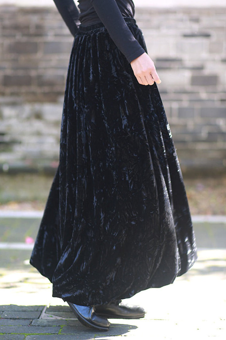Emily & Isabella Brooks | Velvet Tie Dye Swing Midi Skirt