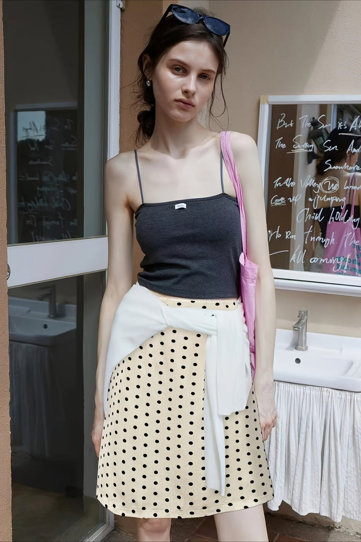 Emily & Isabella Brooks | Polka Dot Slim Fit Skirt